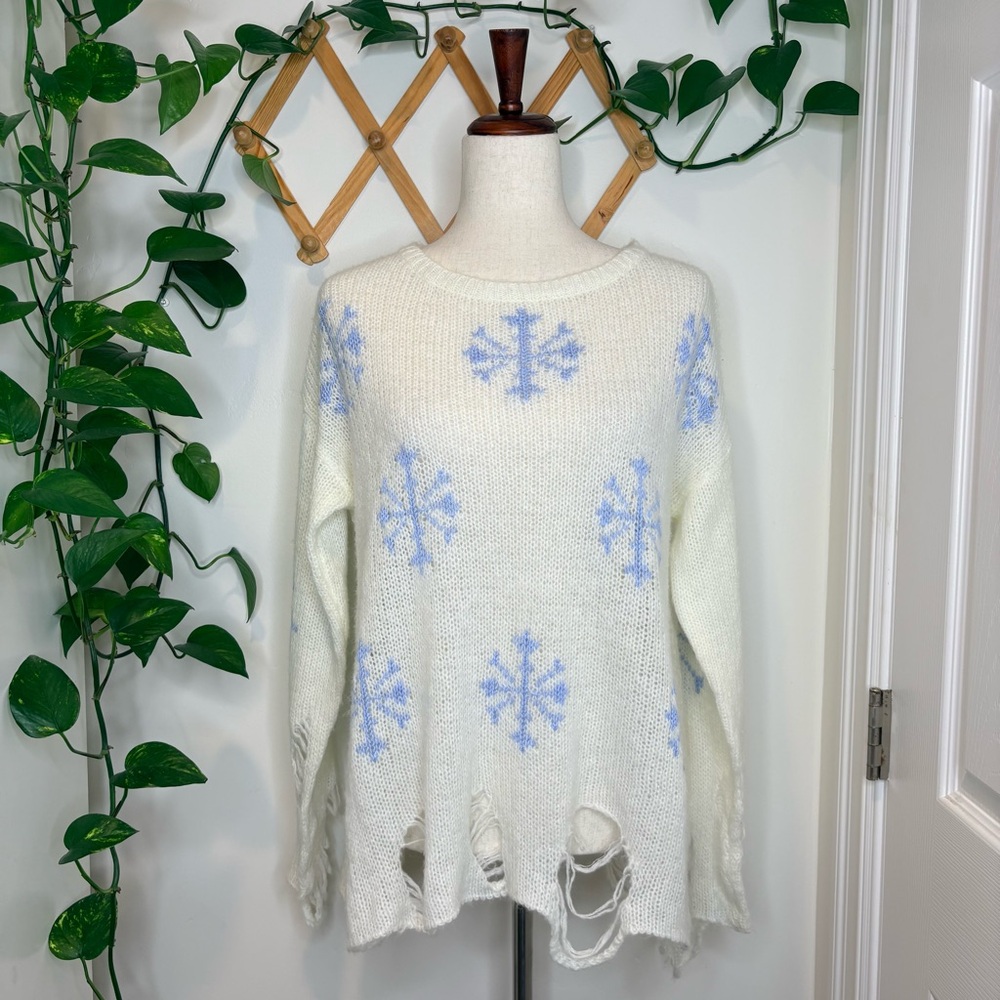 WILDFOX Lennon Snowflake White Label Sweater